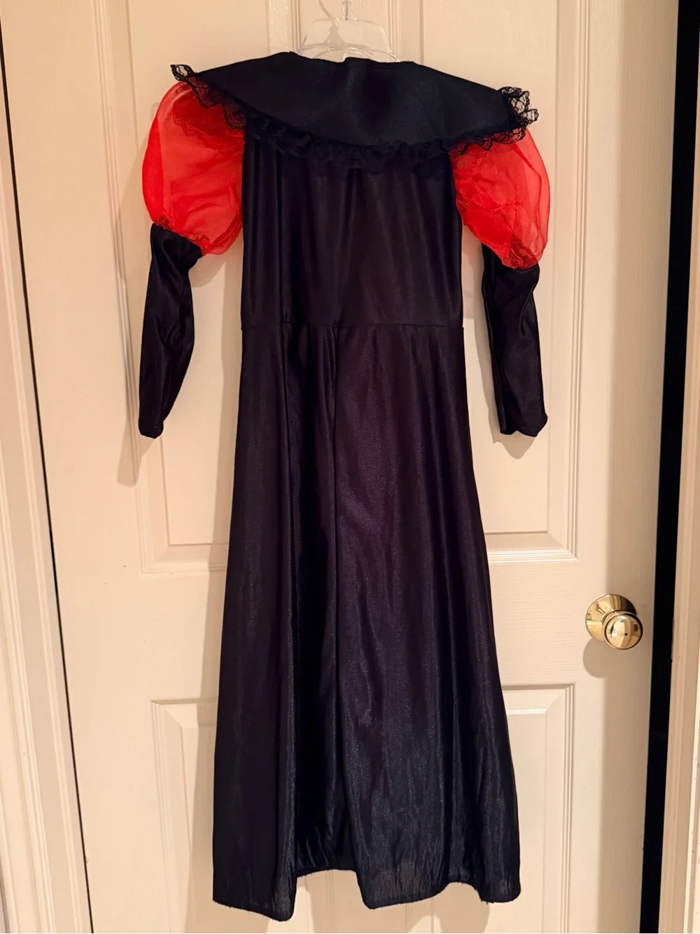 Vintage Girls Vampire Costume Child Medium Black Red Gothic Halloween Dress
